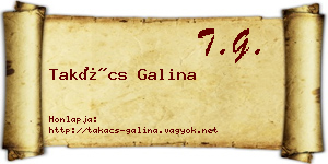 Takács Galina névjegykártya